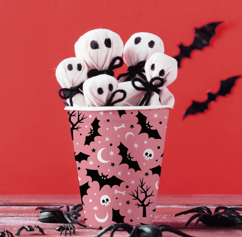 Halloween Pink Party Themed Disposable Paper Cups HW-001